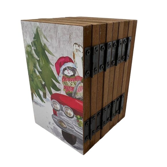 Ganz Christmas Joyride Accordion Folding Decorative Panel With Cats & Dogs - Picture 5 of 6